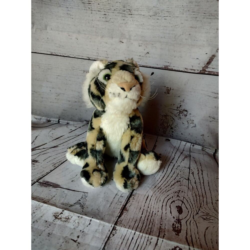The Petting Zoo 1994 Plush Gray Spotted Leopard Stuffed Animal Toy Cat Cheetah